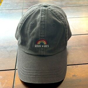 Good Vibes Rainbow Ball Cap Adjustable Baseball Cap Hat